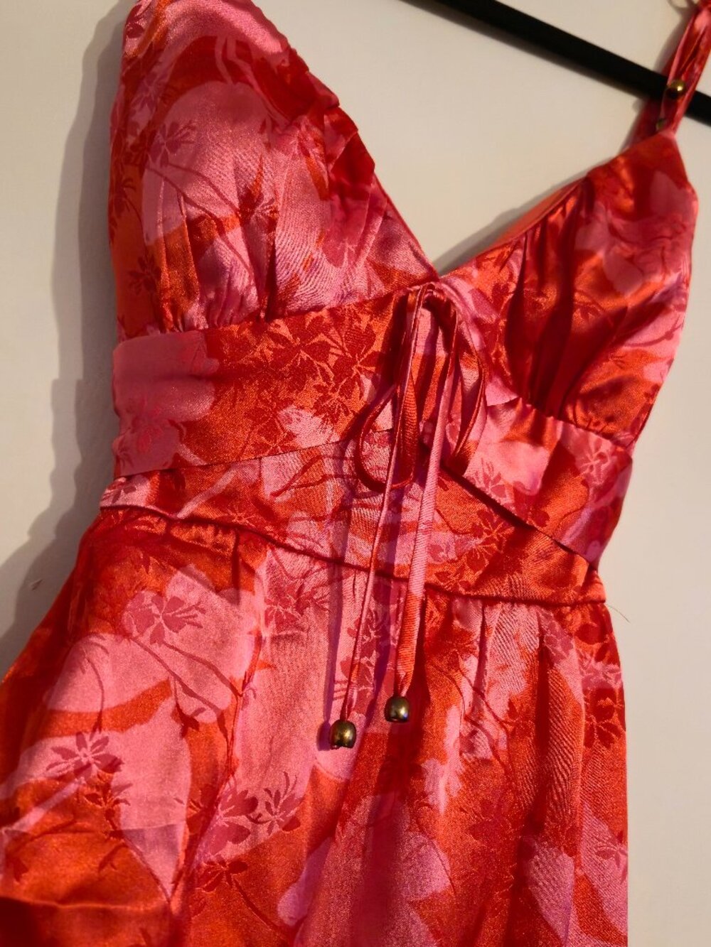 Crystal Doll pink floral maxi dress (M)